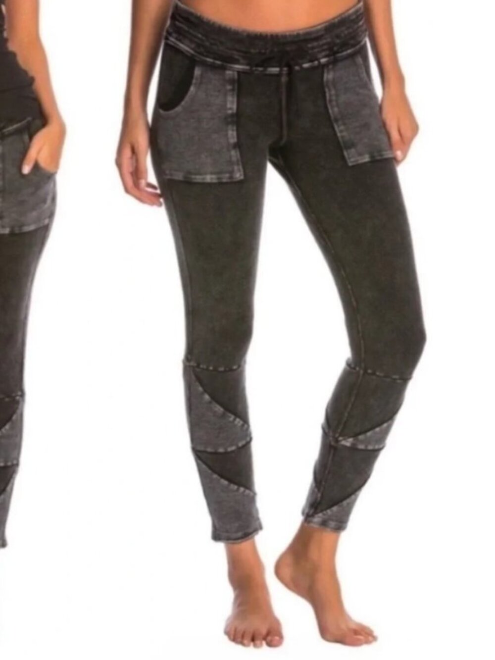 FREE PEOPLE MOVEMENT Kyoto Joggers Pant Patch Gray leggings Extra Small